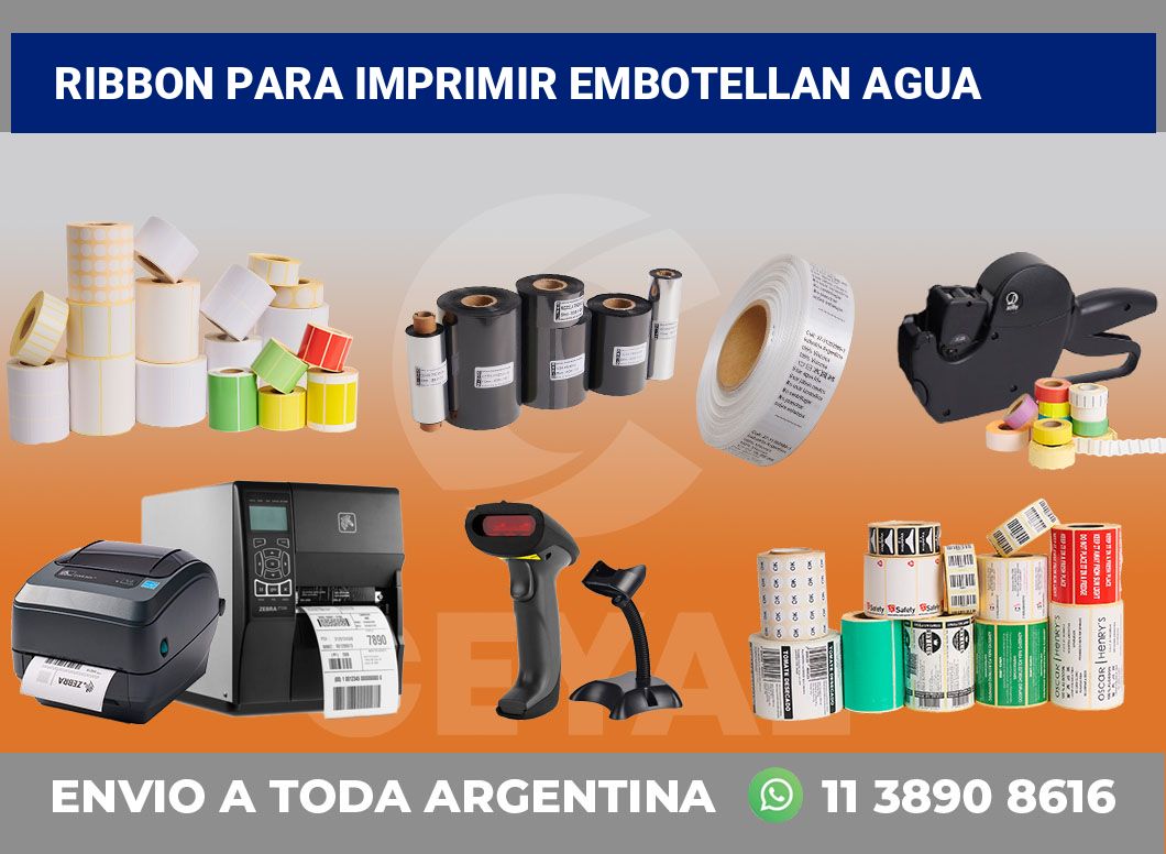 Ribbon para imprimir Embotellan agua