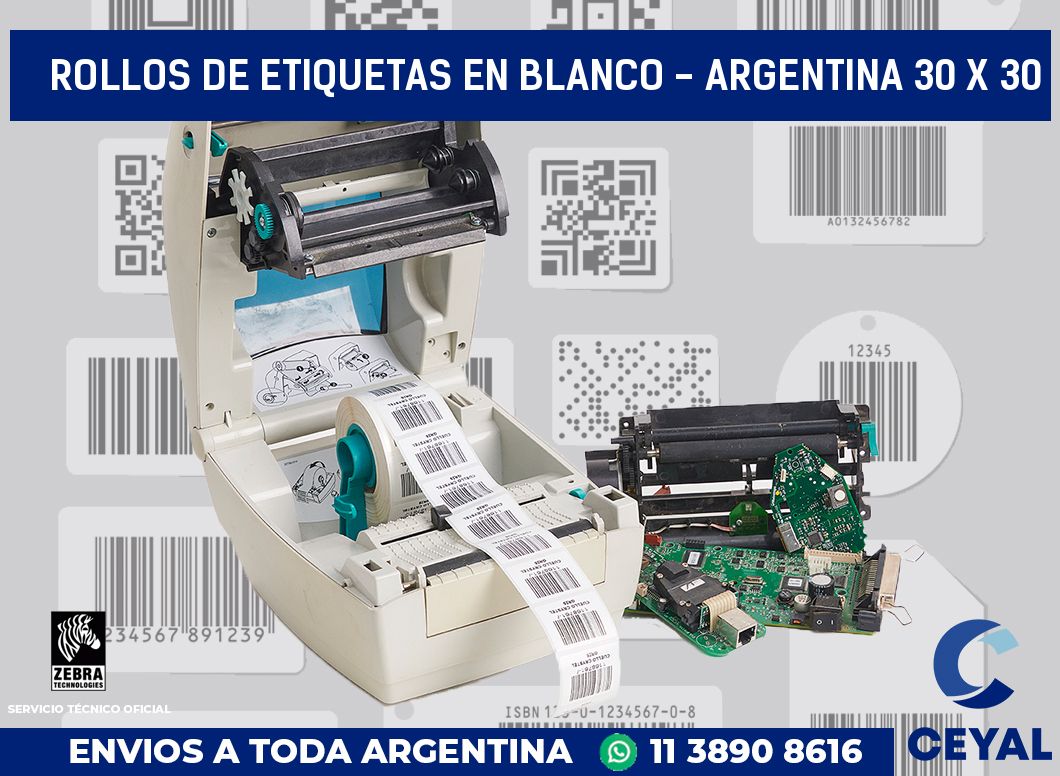 Rollos de etiquetas en blanco - Argentina 30 x 30