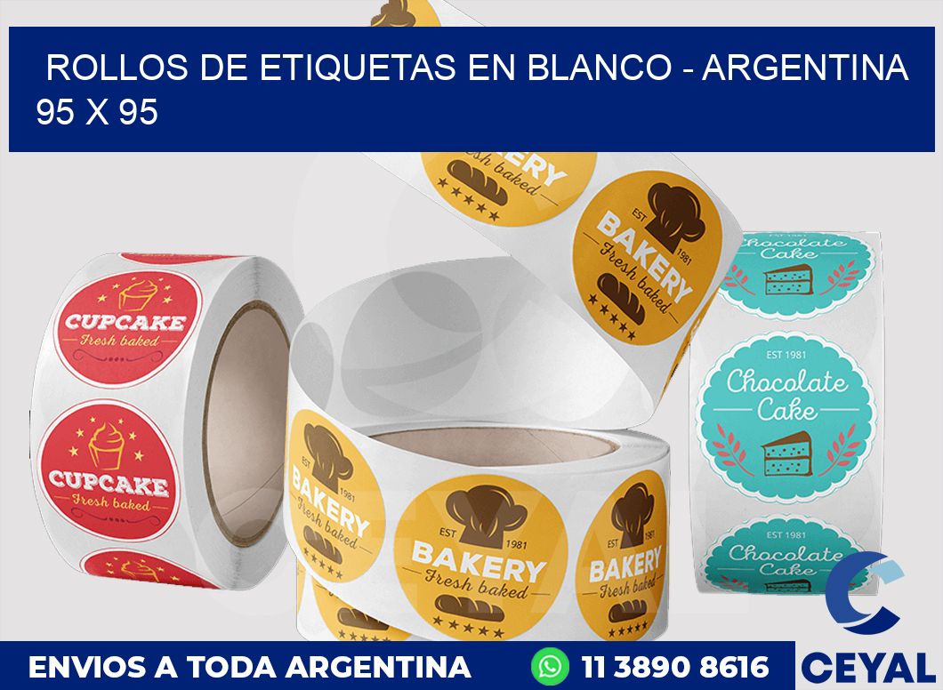 Rollos de etiquetas en blanco - Argentina 95 x 95
