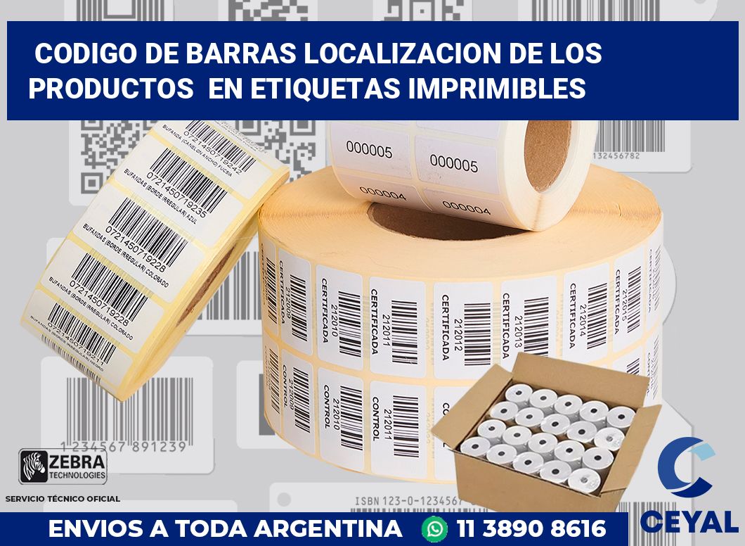 codigo de barras localizacion de los productos  en etiquetas imprimibles