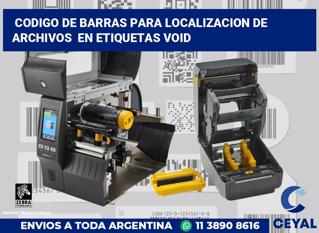 codigo de barras para localizacion de archivos  en etiquetas VOID