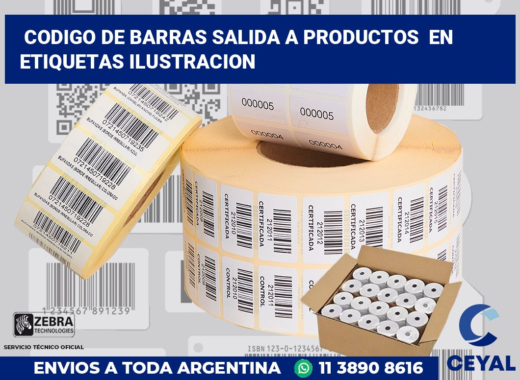 codigo de barras salida a productos  en etiquetas ilustracion