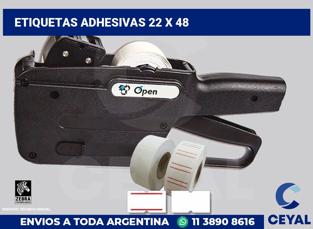 etiquetas adhesivas 22 x 48