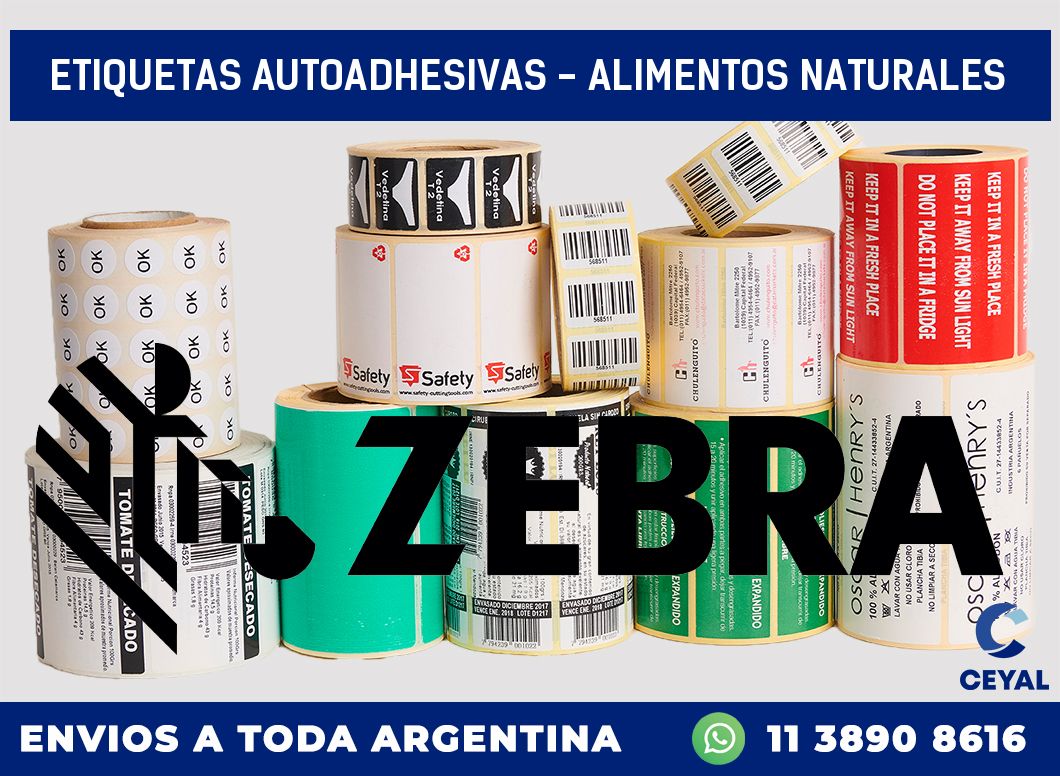 etiquetas autoadhesivas - alimentos naturales