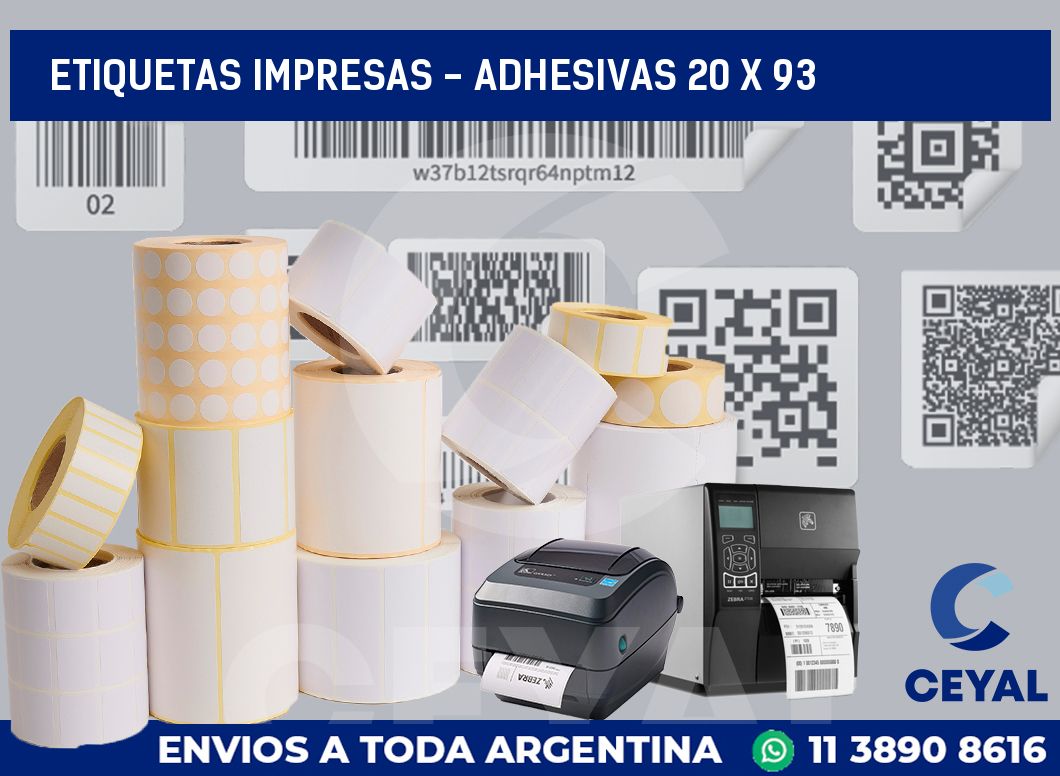 etiquetas impresas – Adhesivas 20 x 93