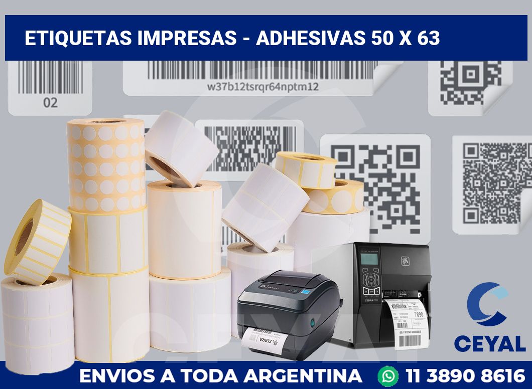 etiquetas impresas - Adhesivas 50 x 63