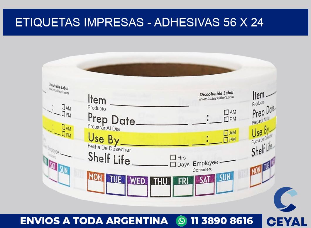 etiquetas impresas – Adhesivas 56 x 24