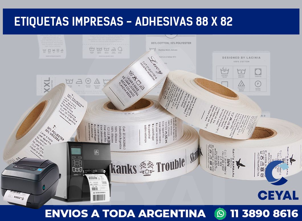 etiquetas impresas – Adhesivas 88 x 82