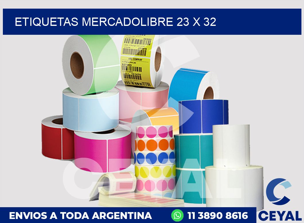 etiquetas mercadolibre 23 x 32