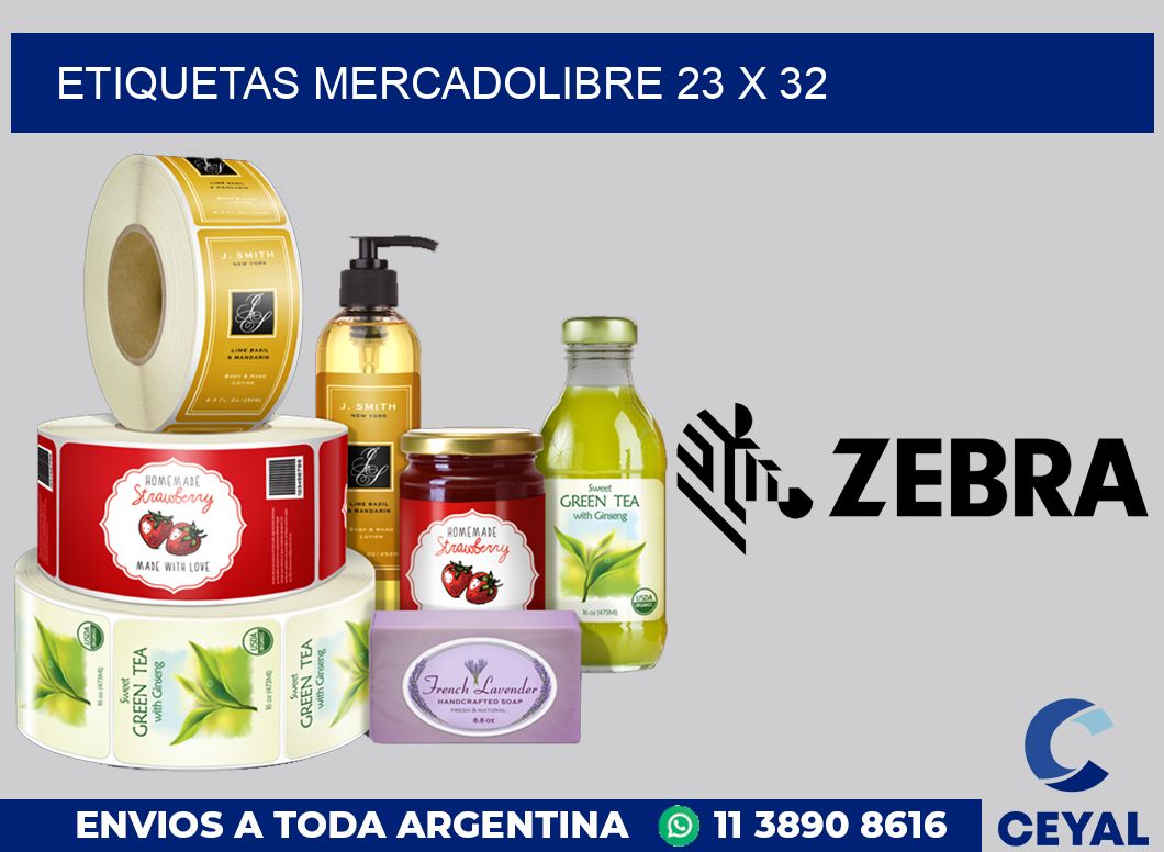 etiquetas mercadolibre 23 x 32