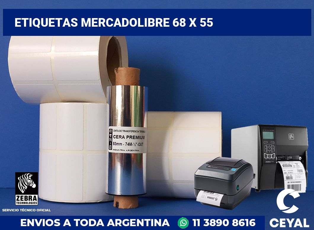 etiquetas mercadolibre 68 x 55