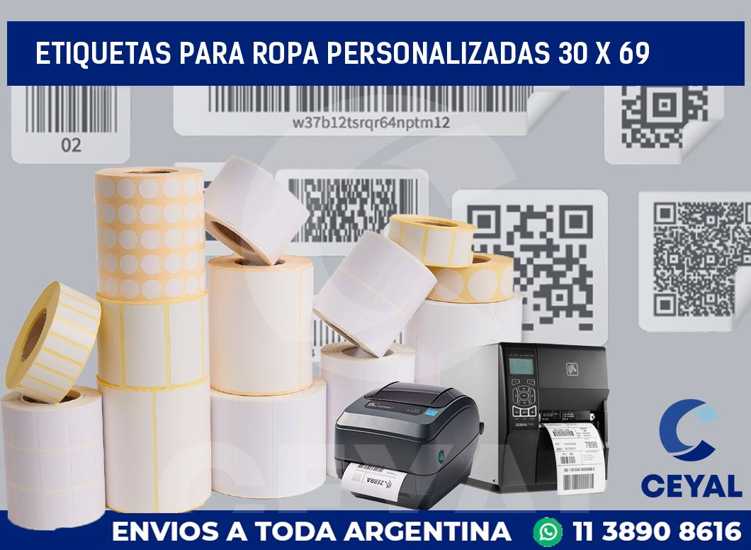 etiquetas para ropa personalizadas 30 x 69