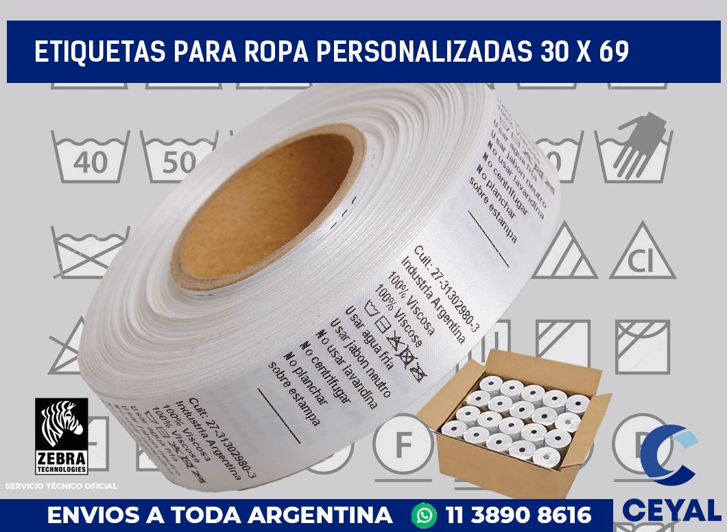 etiquetas para ropa personalizadas 30 x 69