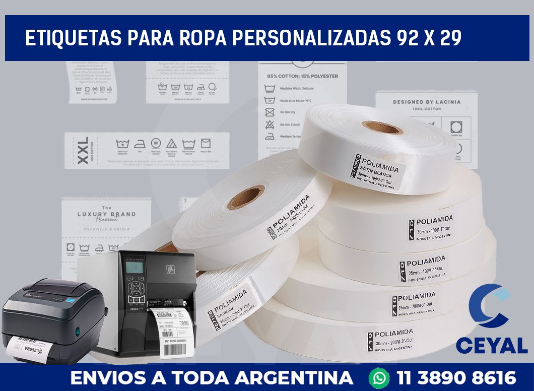 etiquetas para ropa personalizadas 92 x 29