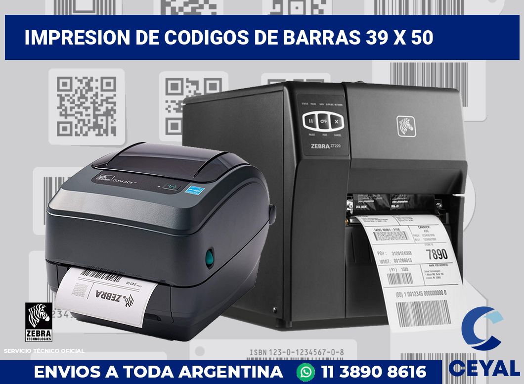 impresion de codigos de barras 39 x 50