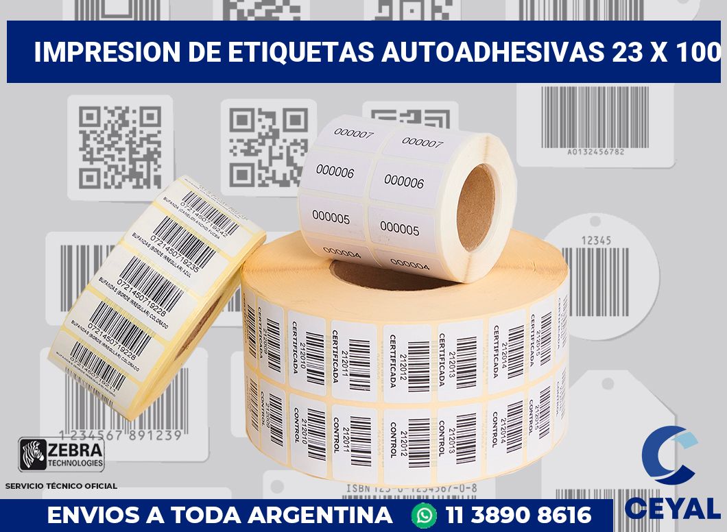 impresion de etiquetas autoadhesivas 23 x 100