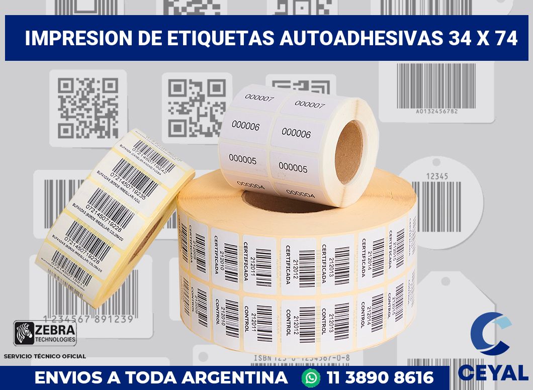 impresion de etiquetas autoadhesivas 34 x 74