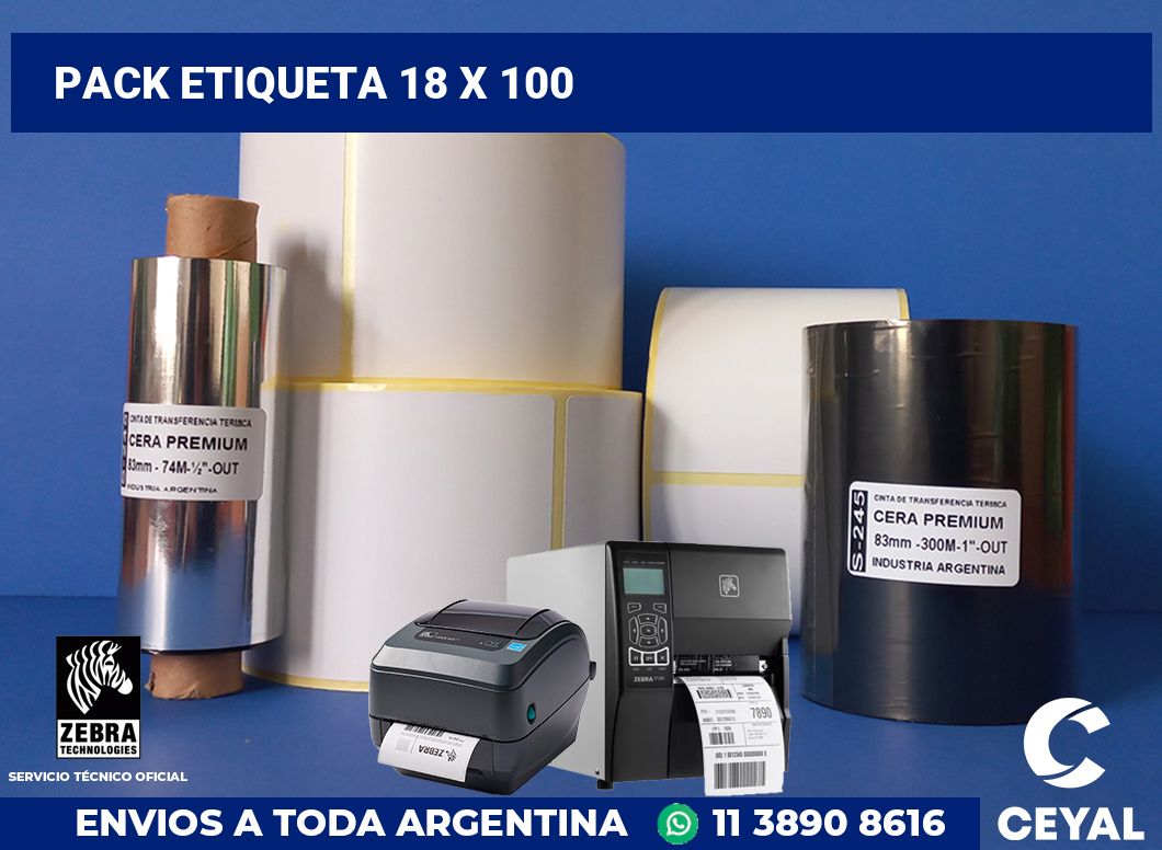 pack etiqueta 18 x 100
