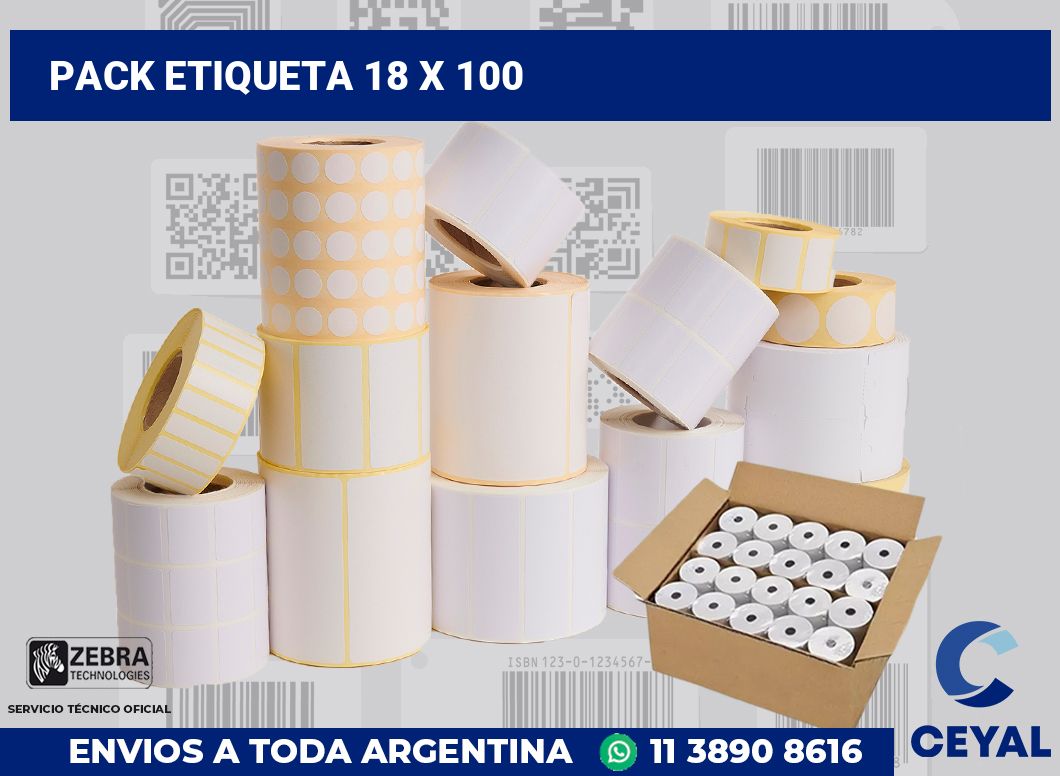 pack etiqueta 18 x 100