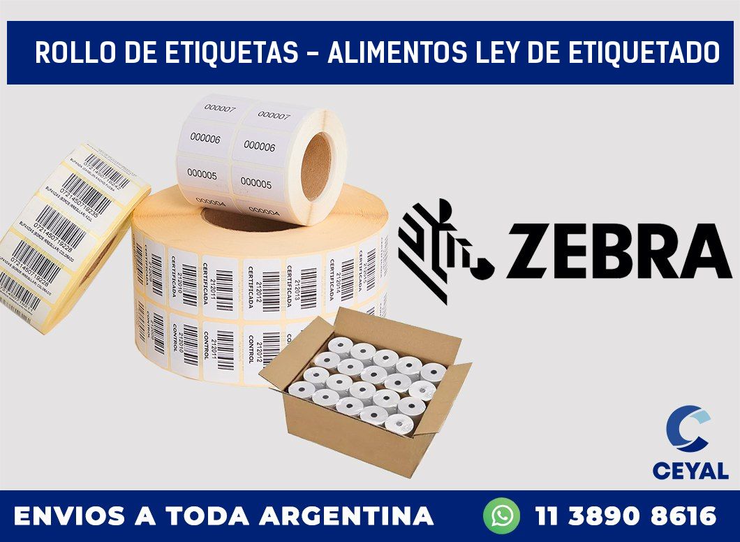 rollo de etiquetas – alimentos ley de etiquetado