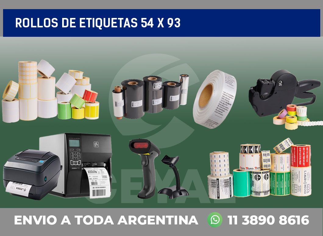 rollos de etiquetas 54 x 93