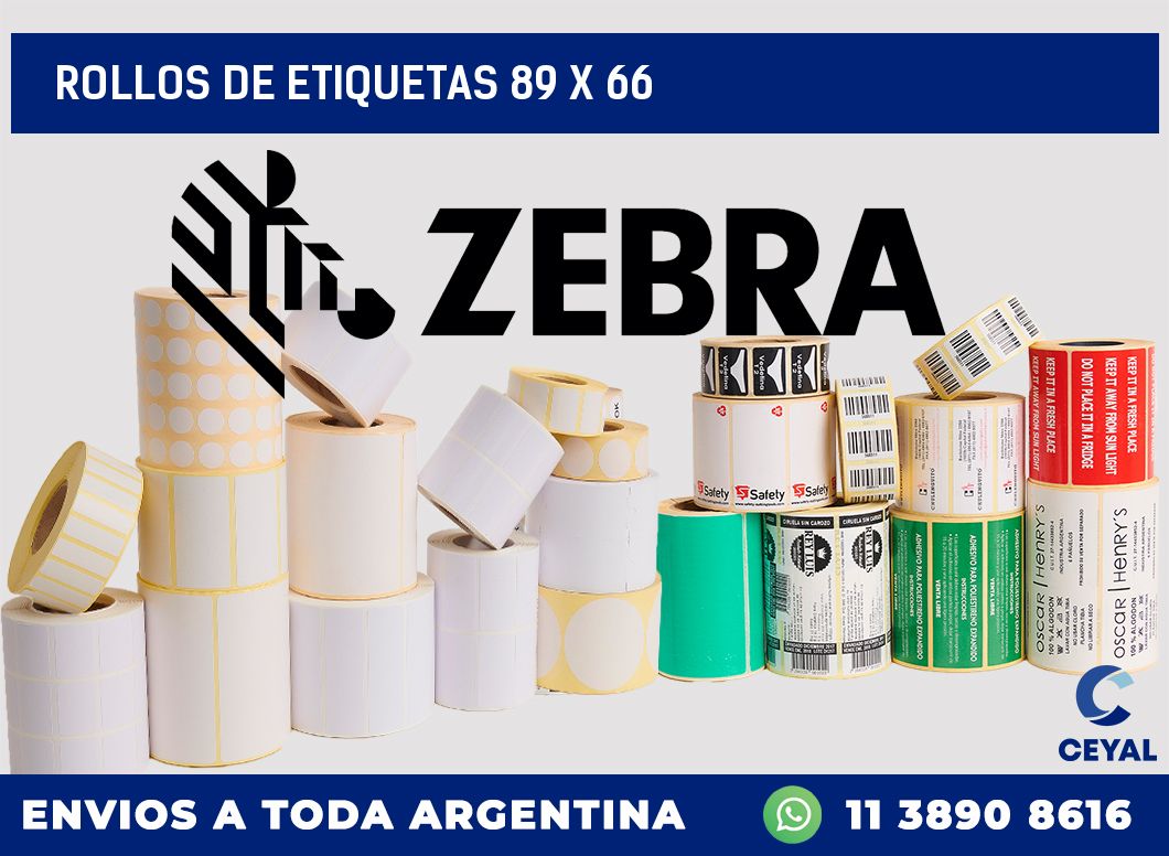 rollos de etiquetas 89 x 66