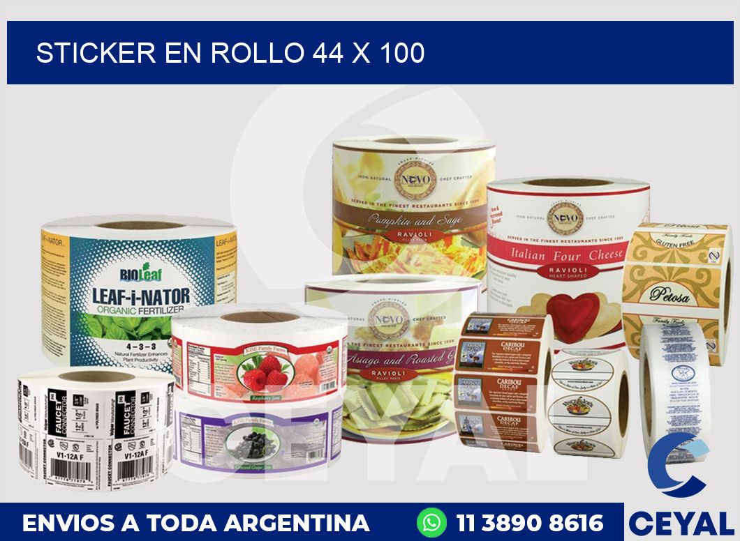 sticker en rollo 44 x 100