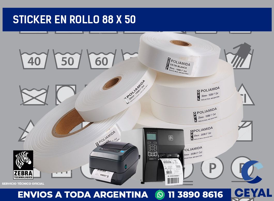 sticker en rollo 88 x 50
