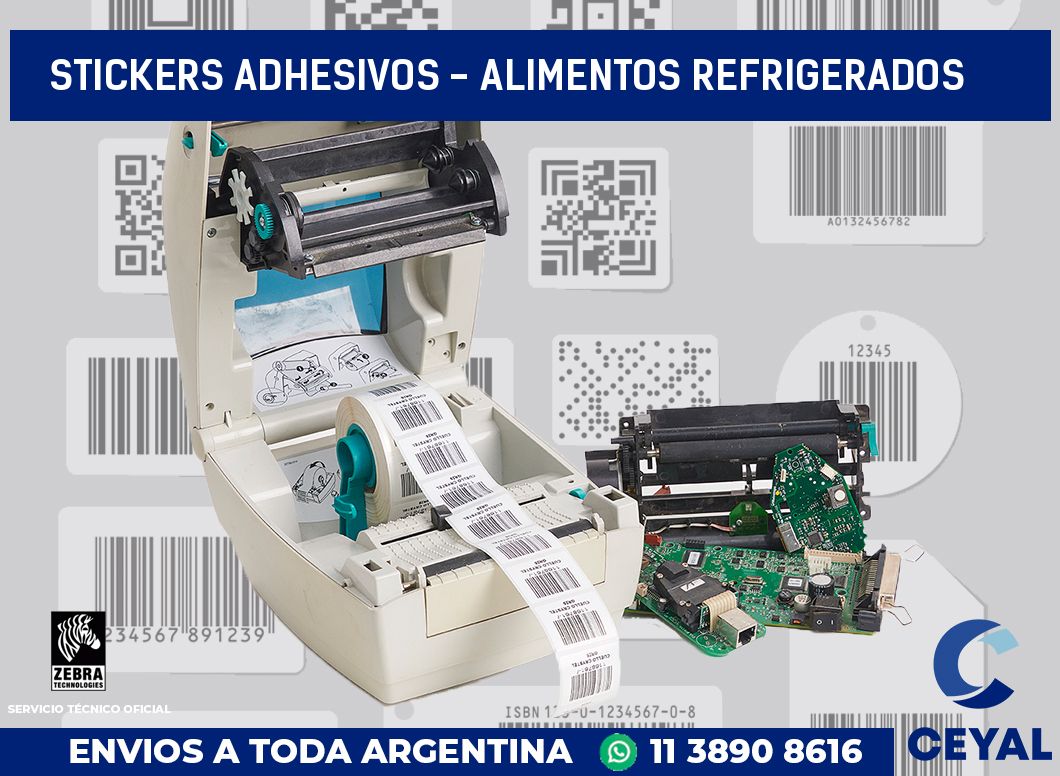 stickers adhesivos - alimentos refrigerados