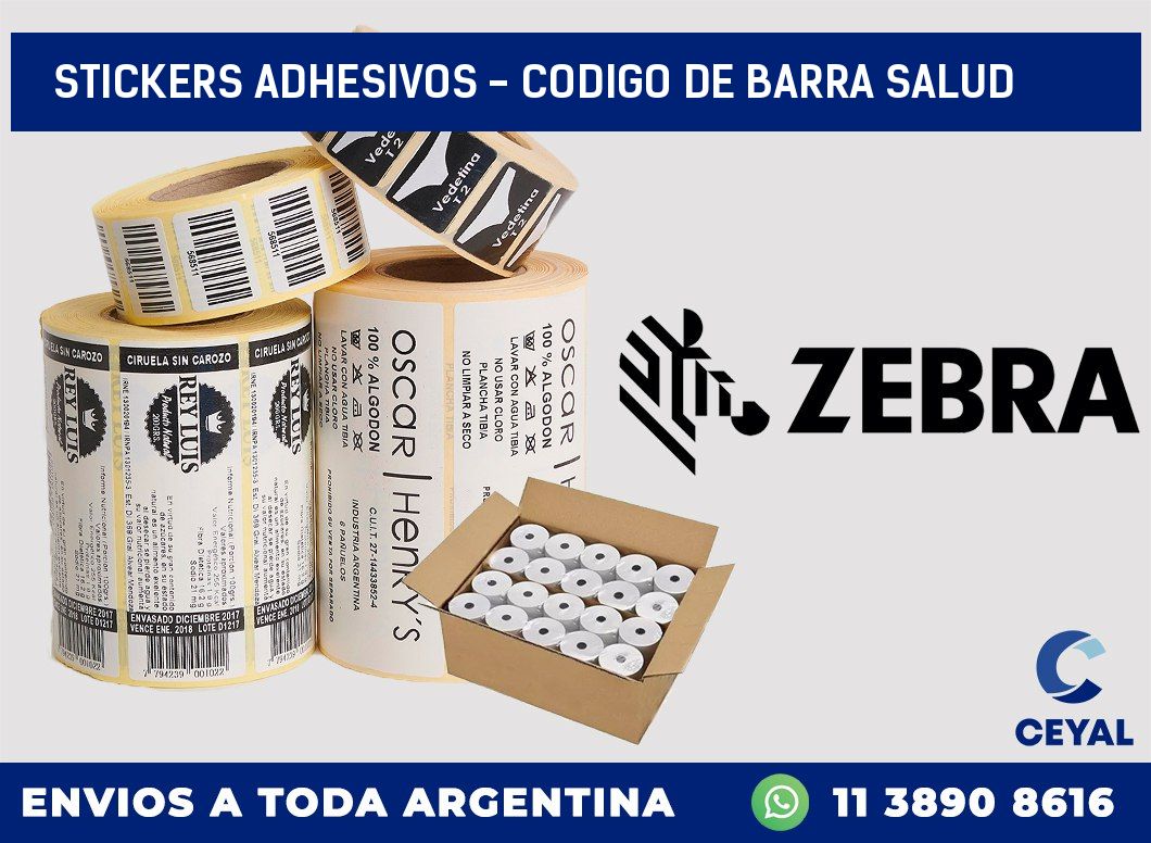 stickers adhesivos - codigo de barra salud