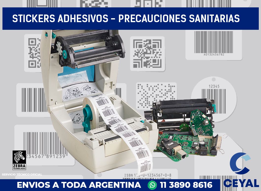 stickers adhesivos - precauciones sanitarias