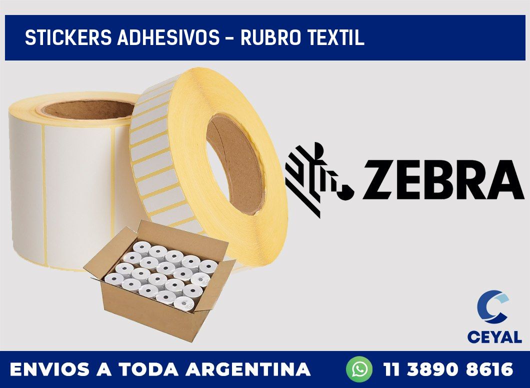 stickers adhesivos - rubro textil