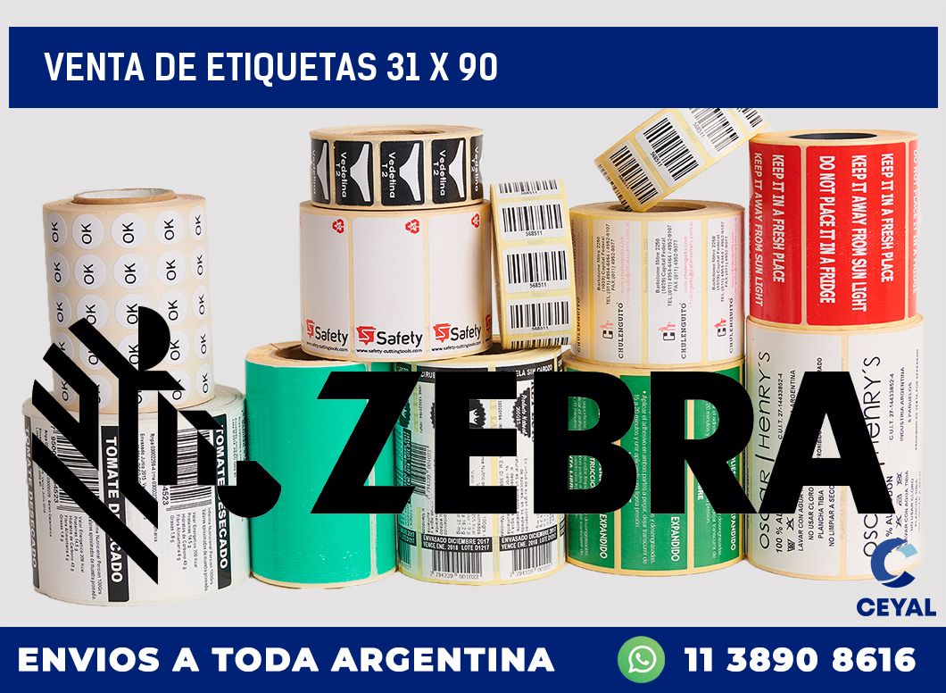 venta de etiquetas 31 x 90