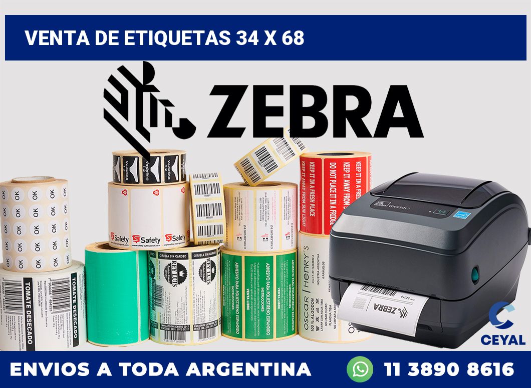 venta de etiquetas 34 x 68
