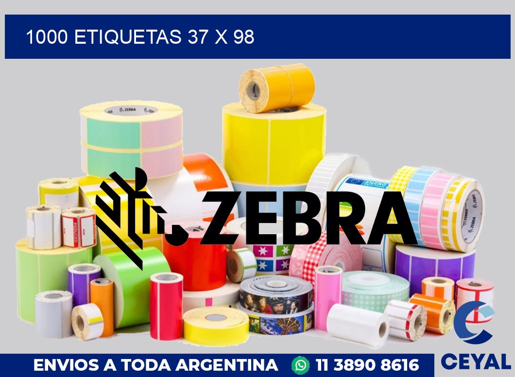1000 etiquetas 37 x 98