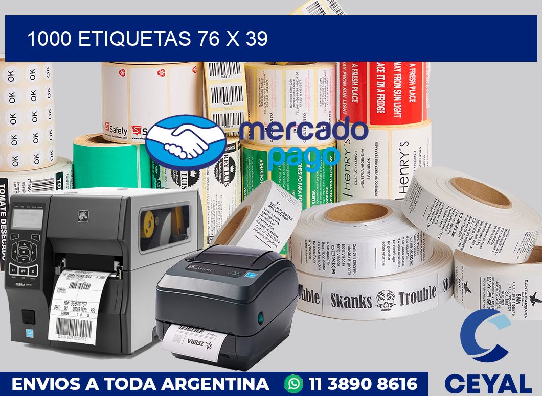 1000 etiquetas 76 x 39