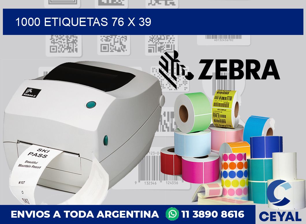 1000 etiquetas 76 x 39