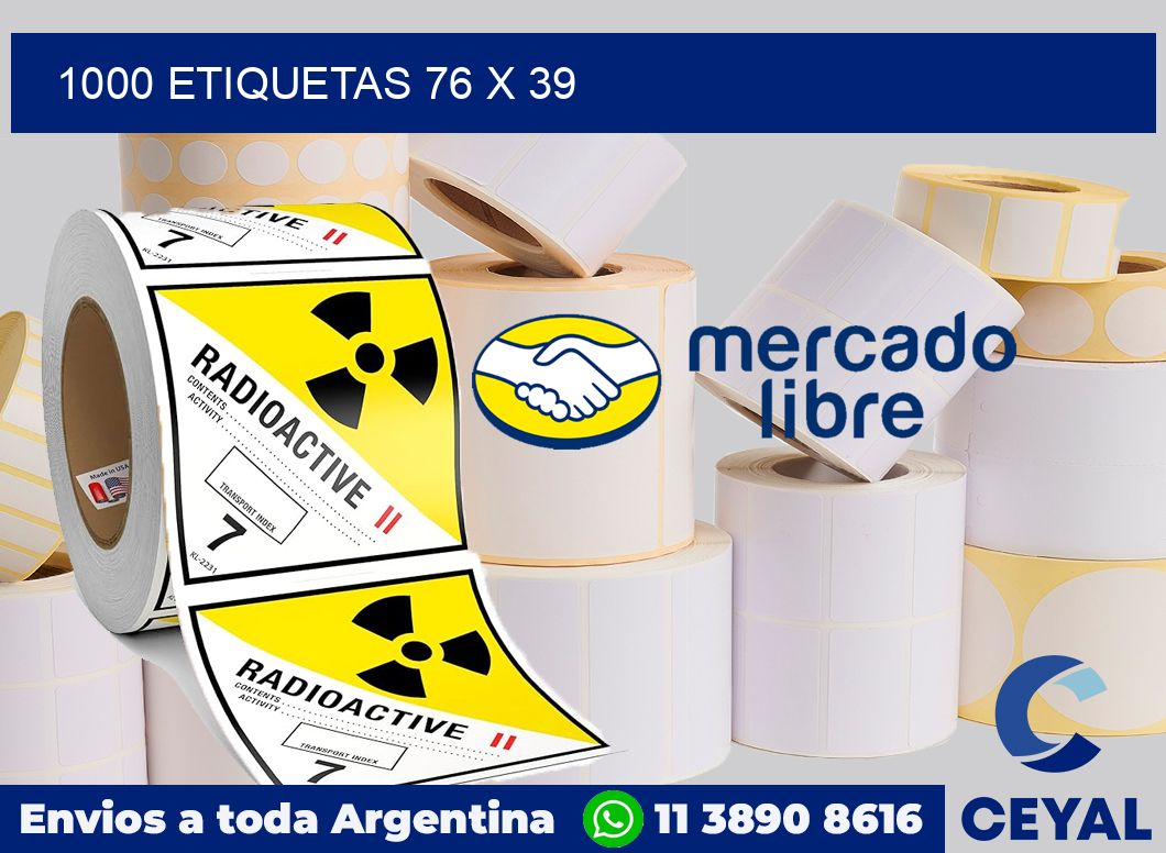 1000 etiquetas 76 x 39