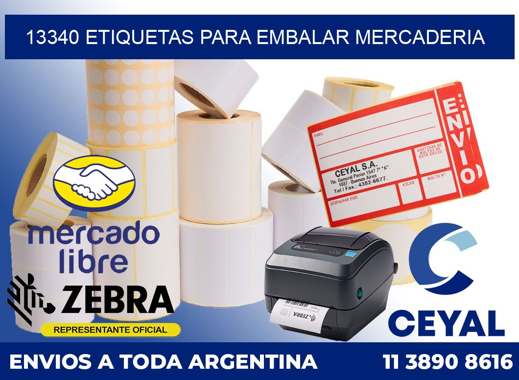 13340 Etiquetas para embalar mercaderia