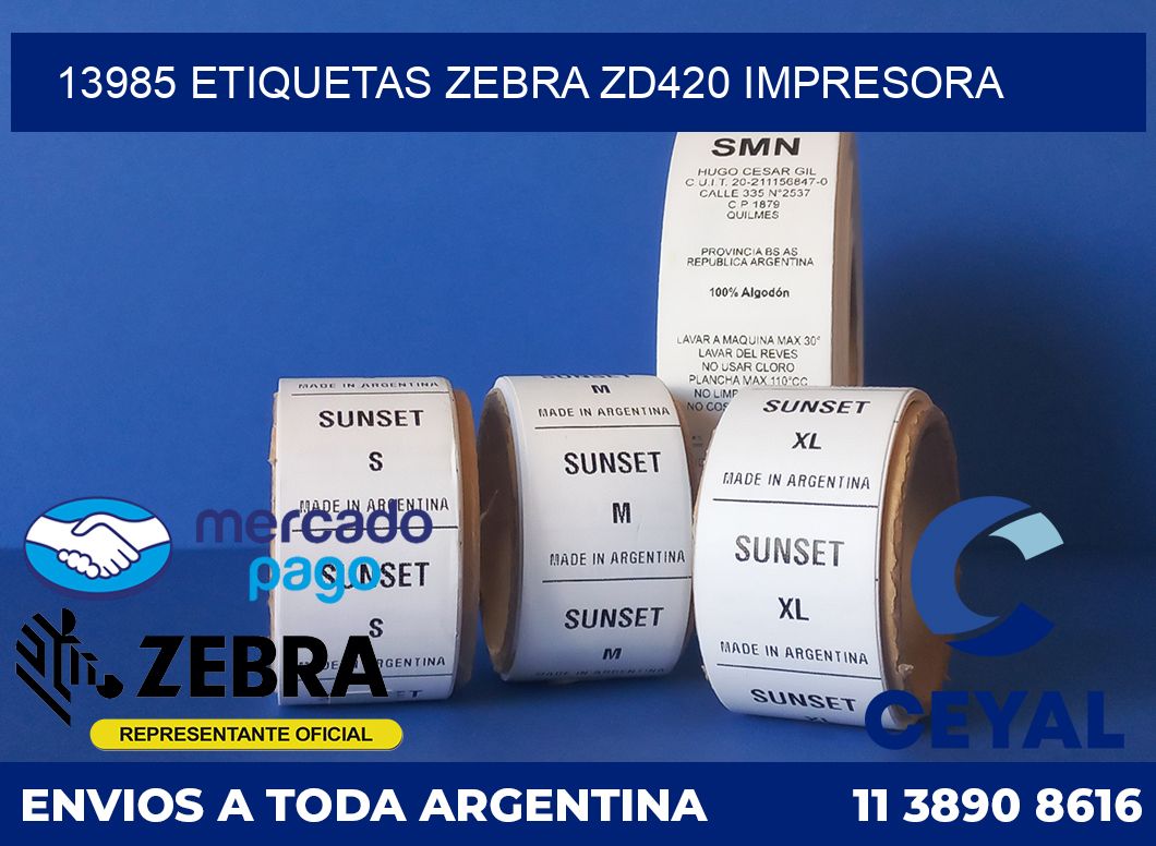 13985 etiquetas Zebra zd420 impresora