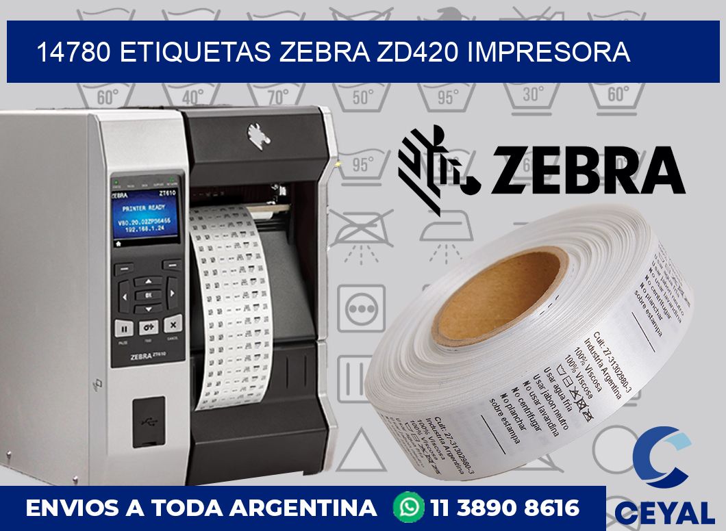 14780 etiquetas Zebra zd420 impresora