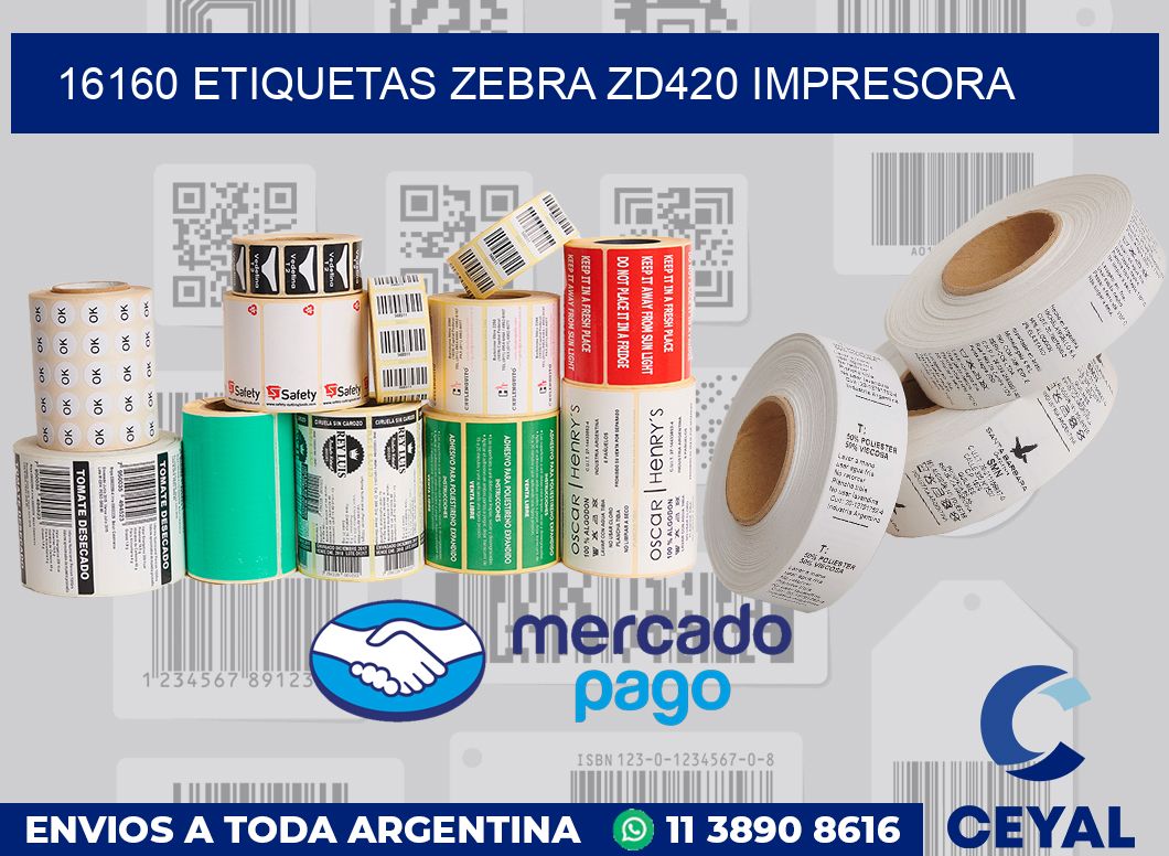 16160 etiquetas Zebra zd420 impresora