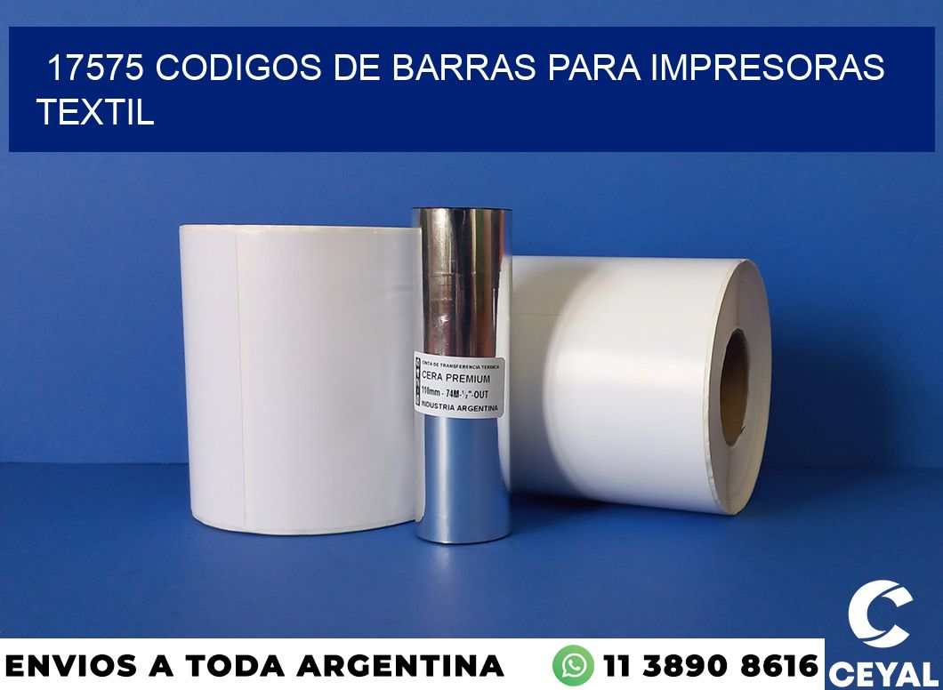 17575 codigos de barras para impresoras textil