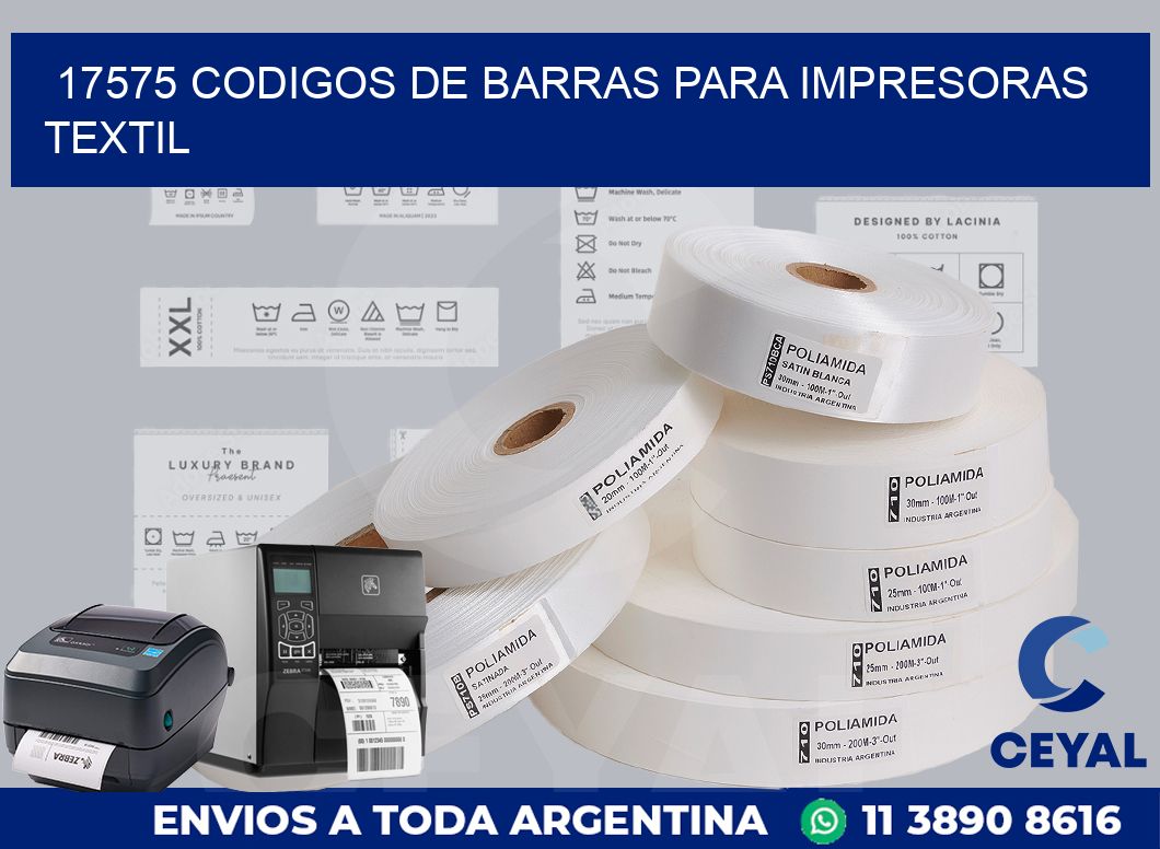 17575 codigos de barras para impresoras textil