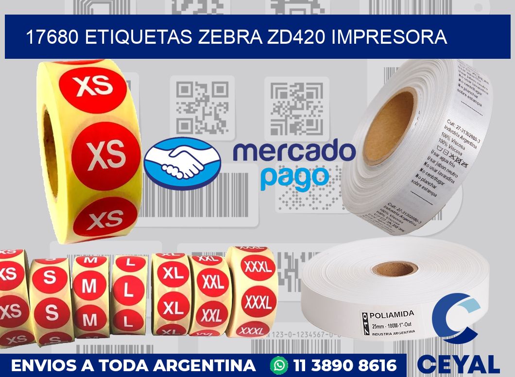 17680 etiquetas Zebra zd420 impresora
