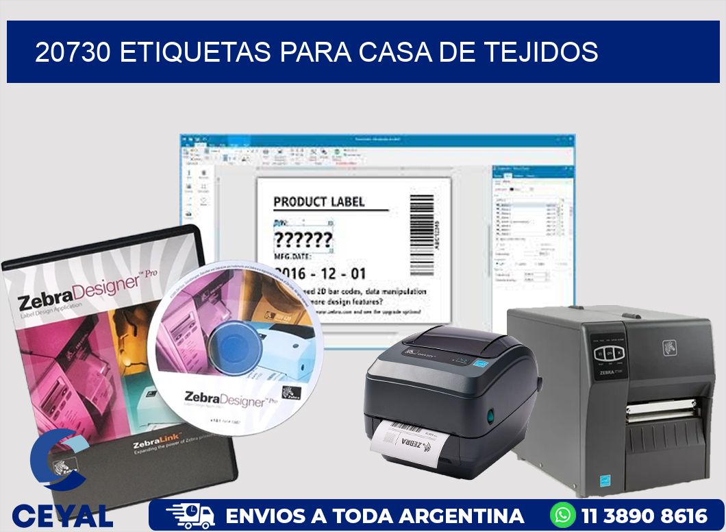 20730 Etiquetas para casa de tejidos