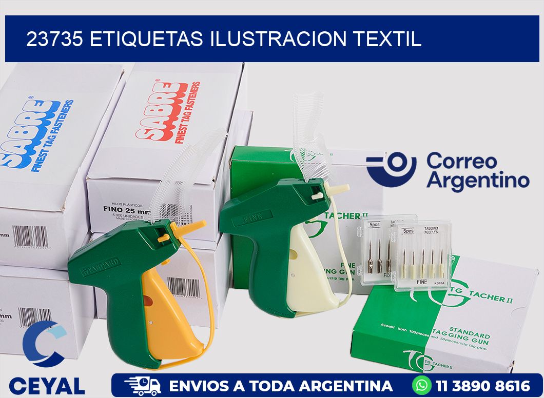 23735 etiquetas ilustracion textil