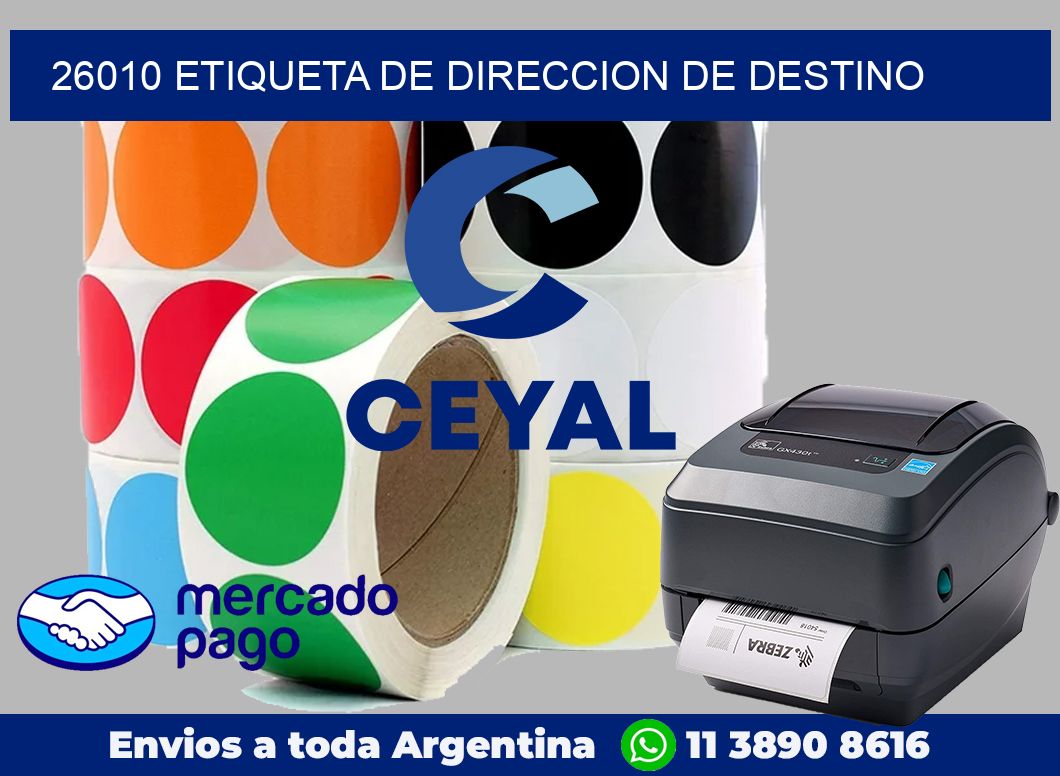 26010 Etiqueta de direccion de destino