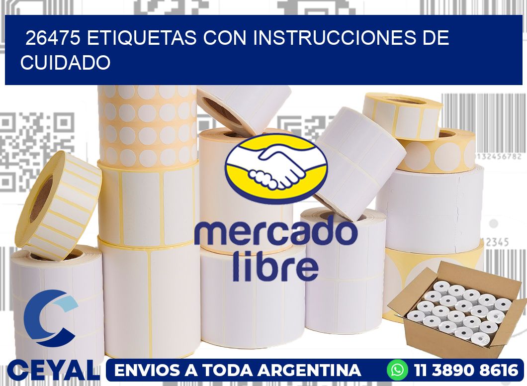 26475 Etiquetas con instrucciones de cuidado