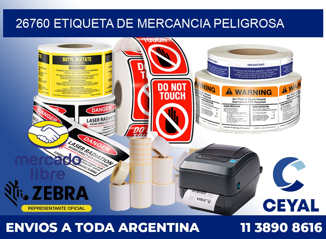 26760 Etiqueta de mercancia peligrosa